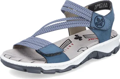 Produktbild von Rieker Damen-Sandalette Royal-Blau-Jeans-Weiß, Farbe:blau, EU Größe:38