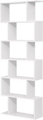 Produktbild von Famanu Bücherregal - Freistehendes Regal - Mit 6 Ebenen - Weiß