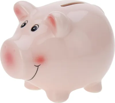 A pink piggy bank.