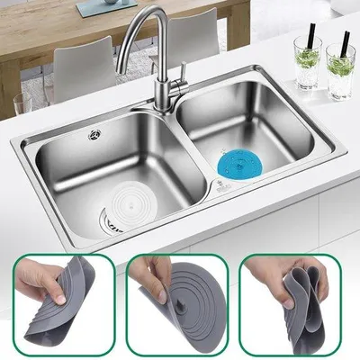 Immagine prodotto di Tappi di scarico in silicone per cucina e bagno, set da quattro pezzi