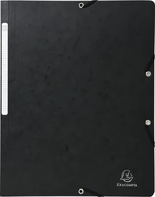 Produktbild von Exacompta 25x Eckspannmappe + Gummizug ohne Klappen, Karton, A4, Schwarz, 5561E