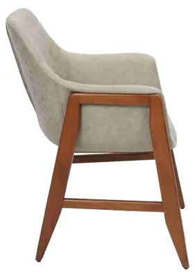 Produktbild von Esszimmerstuhl Stuhl Küchenstuhl Lehnstuhl Holz Stoff Modern Grau Stuhl