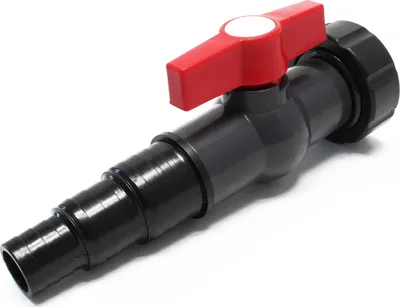 Produktbild von SunSun Ersatzteil für Druckteichfilter CPF-20000/30000 Kugelhahn mit Schraubring Ø 58 mm, Absperrhahn inkl. Schlauchstufentüllen für Teichdruckfilter
