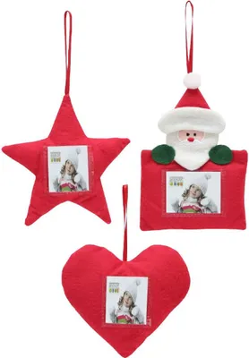 Produktbild von Deknudt S67HC1 Weihnachtsschmuck Filz Rot Zufälliges Motiv 4x4cm