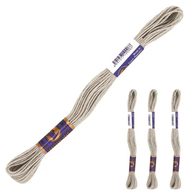 3 Docken Stickgarn / Sticktwist 100% Baumwolle Stickere dunkelbeige