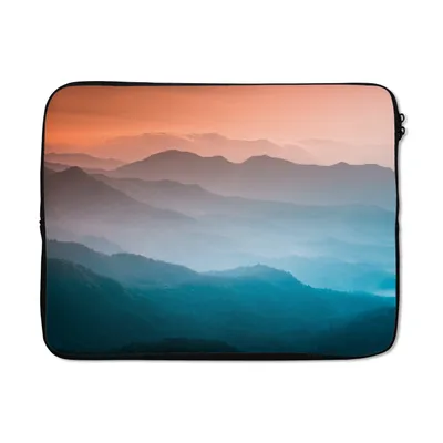 Produktbild von MuchoWow® Laptop Hülle 15 Zoll Berge - Sonne - Orange - Natur Laptoptasche - Laptoptasche - Sleeve - Rundum-Schutz