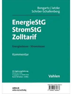 Produktbild von Energiesteuer, Stromsteuer, Zolltarif  23. Ergänzungslieferung