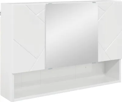 Immagine prodotto di vidaXL Armadio a specchio per bagno bianco lucido 80 x 17 x 55 cm
