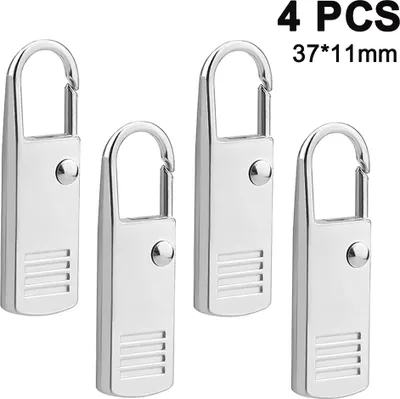 Produktbild von 4 Stück Reißverschluss Schieber Pull Tabs Reißverschluss Tags Zip Fixer Zipp Puller Reparatur Ersatz Abnehmbar für Kleidung Jacken Taschen Zelte Gepäck Koffer Rucksack