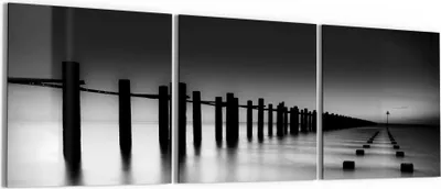 Produktbild von DEQORI Glasbild Echtglas 3x50x50 cm 'Mündung der Themse' Wandbilder XXL groß