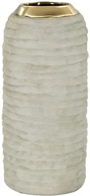 Zdjęcie produktu dla Wazon Lima 14 x 30 x 14 cm ceramika szary złoty