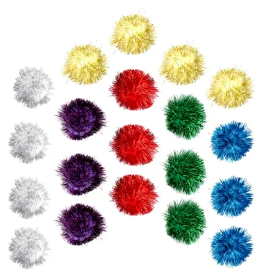 Produktbild von 20 Stück Katzenspielzeug Glitzerbälle 5 cm Sicheres und Langlebiges Spielzeug für Interaktive Beschäftigung in Zufälligen Farben
