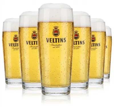 Produktbild von 6x Veltins Bier Willi-Becher Glas 0,5l Gläser Biergläser Becher konisch