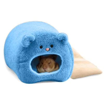 Produktbild von Kuschelsack Meerschweinchen Höhle Waschbar Kaninchen Kuschelhöhle Kuschelig Winter Gemütliches Kleintier Blau