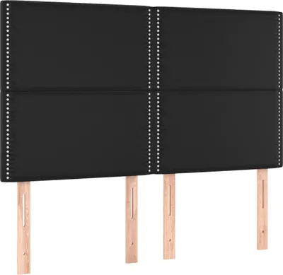 Produktbild von vidaXL Kopfteil Schwarz 144x5x118/128 cm Kunstleder