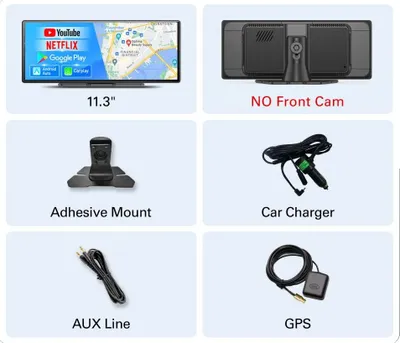 Obrázek produktu pro Dashcam, 11,3palcový displej, vestavěný GPS, W60N, bez TF karty