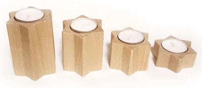Obrázok produktu pre Stolová dekorácia držiak na čajovú sviečku hviezda prírodná sada 4 ks ŠxVxH 12x9x12cm NOVINKA