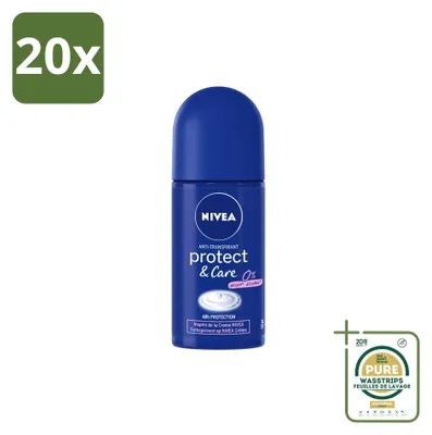 Produktbild von 20 x Nivea Protect & Care Deodorant Roll-On 50 ml - Vorratspackung - 20 Stücke