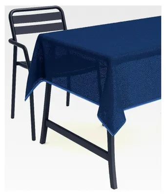 Produktbild von Tischdecke 130 x 220 cm blau abwaschbar für Garten, Balkon und Terrasse