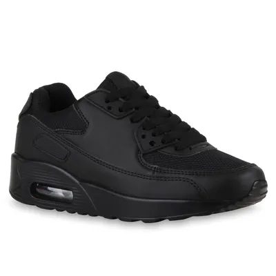 Produktbild von Mytrendshoe Damen Laufschuhe Profil Sohle Sportschuhe Fitness Schuhe 811069, Farbe: Schwarz, Größe: 38