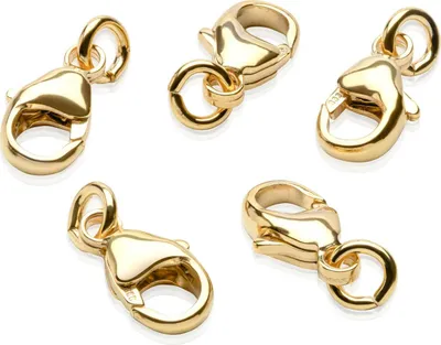 Produktbild von 5 x Karabiner Verschluss 8,3x6,4mm 333 Gelbgold Ersatzverschluss für Goldketten