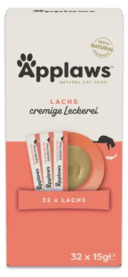 Productafbeelding van Applaws 100% natuurlijke, romige en smakelijke kattenhapjes met zalm - 32 stuks