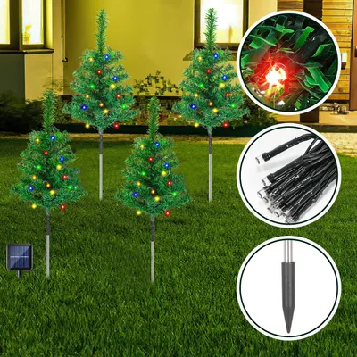 Zdjęcie produktu dla ISOISL Solarne lampki choinkowe do ogrodu, 16 sztuk, 320 diod LED, 8 trybów świecenia, 50 cm, dekoracja świąteczna do ogrodu