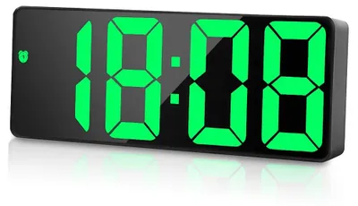 Produktbild von Digitale Wecker, LED-Uhr mit großem Display, Nachttischwecker, batteriebetriebene Uhr, Wecker mit Schlummermodus, Temperaturanzeige, Datumsanzeige, Helligkeitsregelung
