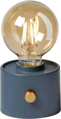 Produktbild von Vintage Akku Glühbirne Edison LED Tischlampe USB-C dimmbar mit Drehschalter – moderne Dekoration Anthrazit