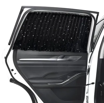 Produktbild von Auto Sonnenschutz Vorhang Magnetisch UV-Schutz Blickdicht Schwarz 2 Stück