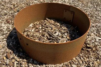 Produktbild von Rasenkanten Baumring Cortenstahl 3 mm - Ø 37 x 10 cm Höhe im 1er Set Mähroboter Mähkante für Bäume und Sträucher