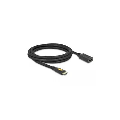 Produktbild von Delock High Speed HDMI with Ethernet - HDMI-Verlängerungskabel mit Ethernet - HDMI männlich zu HDMI weiblich - 2 m - Schwarz