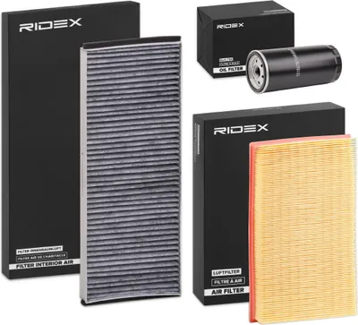 Produktbild von RIDEX Filterset Inspektionspaket Filtersatz für AUDI 80 Limousine (8C2, B4) Cabriolet (8G7, B4) 80 Avant (8C5, B4)