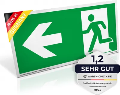 Produktbild von Schild Notausgang | 297x148 | links
