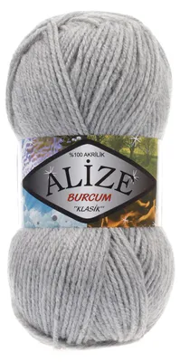 100g Strickgarn ALIZE BURCUM, 100% Polyacry, grey melange