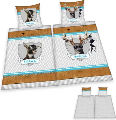 Produktbild von Platzhirsch & Edelzicke Partner Bettwäsche 4-teilig: 2x 80x80 + 135x200 cm / Doppelpack