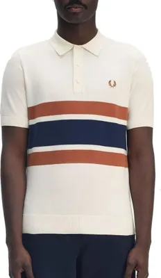 Image de Fred Perry Panelled Knitted Shirt Couleur Beige