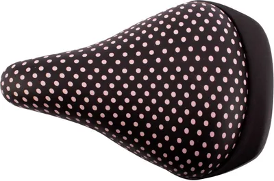 Produktbild von Kindersattel Fahrradsattel Sattel 12 14 16 zoll schwarz mit rosa Tupfen