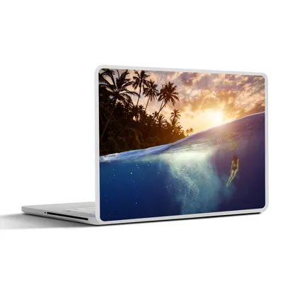 Produktbild von MuchoWow® Laptop Aufkleber Sticker Cover Meer - Schwimmer - Sonne 32.5x23.5 cm - Sticker für Laptop - Selbstklebend