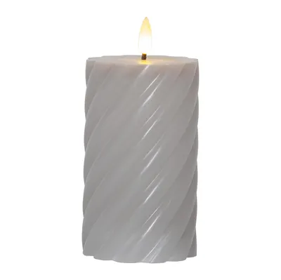 Immagine prodotto di STAR TRADING LED candela di cera reale Flame Swirl 15x7,5 cm grigio