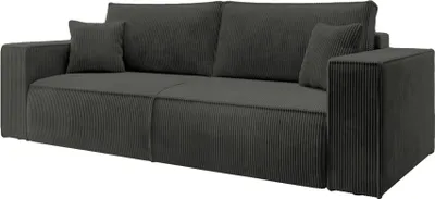 Produktbild von Selsey FARESE - Sofa mit Schlaffunktion, Stauraum und Cordbezug, dunkelgrau
