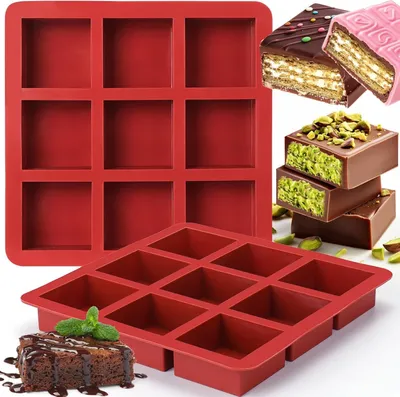 Immagine prodotto di Stampo in silicone per biscotti pralinati al cioccolato 9 cubetti 2 pezzi