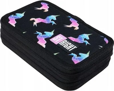 Imagen del producto de Estuche doble para bolígrafos y lápices con motivos de unicornio arcoíris
