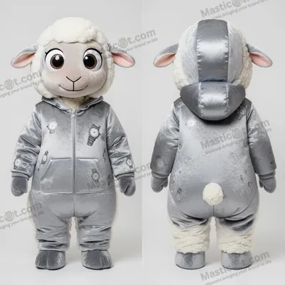 Produktbild von Silberner MASTICOT Samt-Schaf-Maskottchen