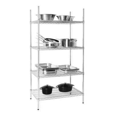 Produktbild von Vogue Regalsystem Chromstahl-Gastroregal HxBxT 184x91x61cm