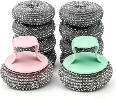 Produktbild von Stahlschwamm Topfreiniger 10 Stücke Topfreiniger Edelstahl Drahtwaschl, Stahlwolle, Schwamm Küche, Spülschwamm für Küche, Bad & Haushalt