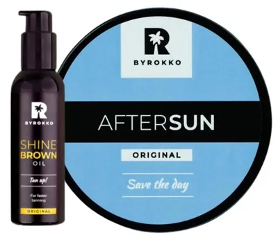 Immagine prodotto di Byrokko After Sun Crema Doposole 180 Ml + Shine Brown Oil 150 Ml Set Per L'Abbronzatura