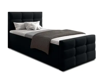 Produktbild von AX LIVING Bett mit Bettkasten 90x200cm Argentaro Boxspringbett schwarz
