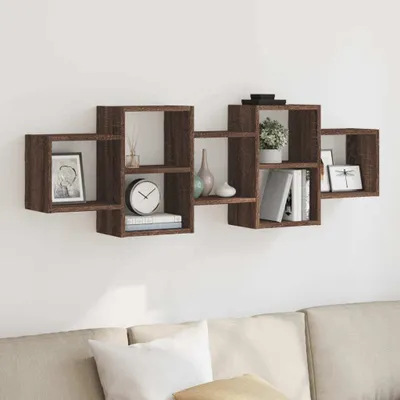 Productafbeelding van Maison Exclusive - Wandplank, bruin, eikenlook, 129x18x42 cm, houtvezel