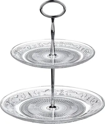 Produktbild von Famanu Tortenständer-Set - 2 Etagen, Glas und Chrom